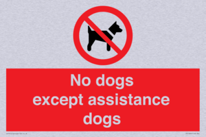 No dogs except assistance dogs